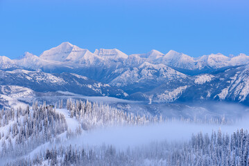Glacier National Park Winter Mountain Sunset	