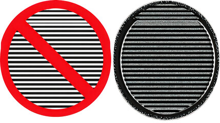 Prohibition Sign With Grille Pattern