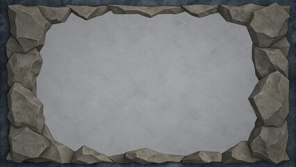 Jagged Granite Rock Texture Background with Bordered Blank Area for Rugged Posters