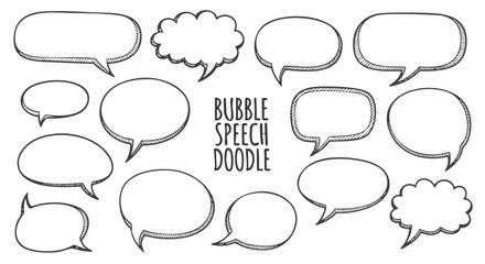 Hand-drawn speech bubble collection perfect for adding dialogue, thoughts, or captions to your designs