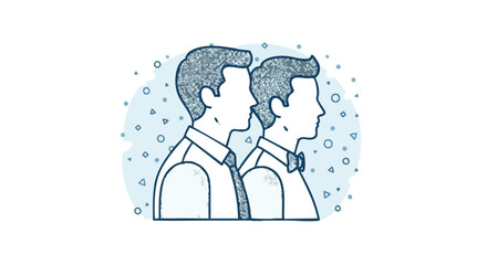 Elegant illustration of two stylish men, a modern design for business, partnership, or collaborative success