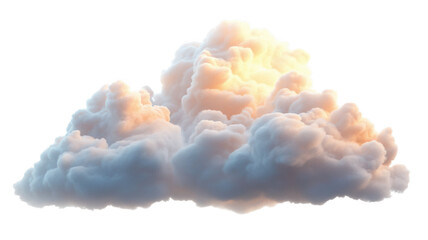 Realistic rendered cloud isolated on background ideal for creative graphic design projects