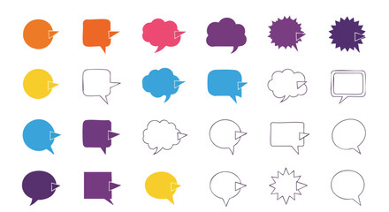Colorful conversation bubbles and speech balloons for communication concepts and design elements