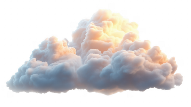 Realistic rendered cloud isolated on background ideal for creative graphic design projects