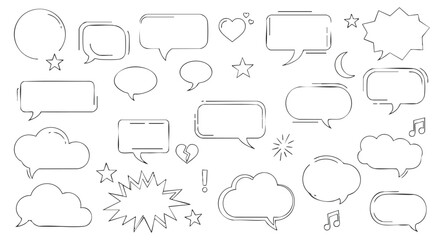 Fototapeta premium Trendy speech bubble set for graphic design projects, communication, message, social media, and creative layouts