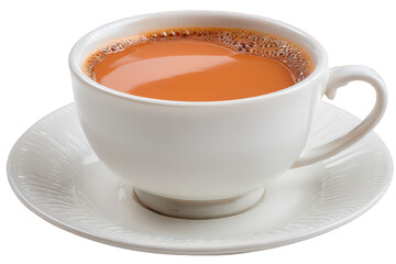 White Tea Cup Filled With Light Brown Tea