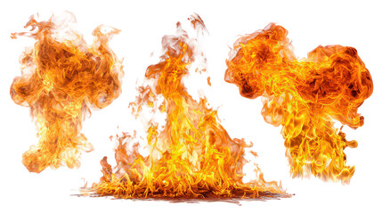 Abstract Fire Flames Isolated On Black Background