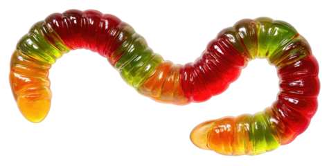 Colorful gummy worm candy