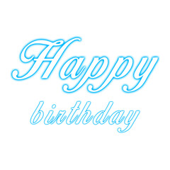 Happy Birthday Greeting Text PNG Transparent blue glow Design