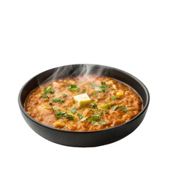 Steaming Bowl of Indian Dal Makhani Topped with Butter and Cilantro indian food indian cuisine