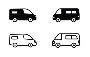 Courier Delivery Van Silhouette Vector Illustration