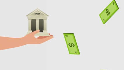 Animated finance video with bank. Perfect for financial education, fintech apps, business presentations, economy explainers, and investment videos. - Powered by Adobe