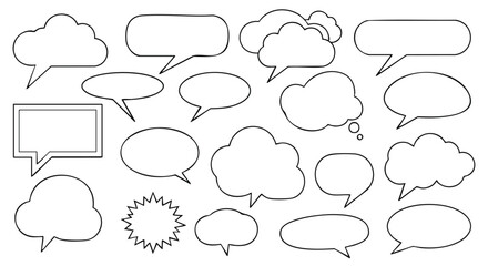 Obraz premium Outline speech bubbles, perfect for adding your message to any design or social media content creation