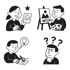 People Drawing and Painting - Creativity and Ideas.
