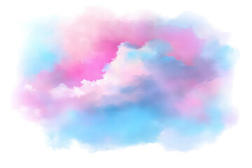 Abstract Watercolor Cloudscape with Pastel Colors