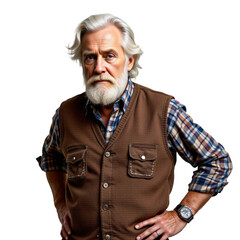 Elderly man posing for portrait studio setting artistic photography warm lighting close-up shot character study