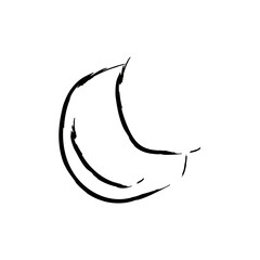 Hand Drawn Crescent Moon Halloween Illustration