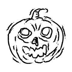 Pumpkin Jack O Lantern Hand Drawn Illustration