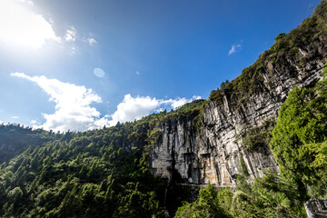 mountain landscape with blue sky