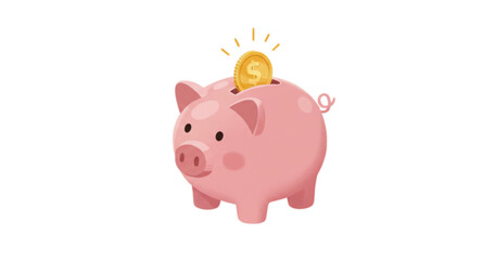 piggy bank on white