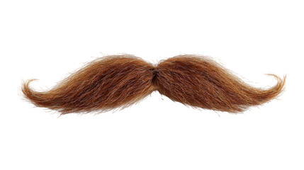 Brown Handlebar Mustache on Transparent Background