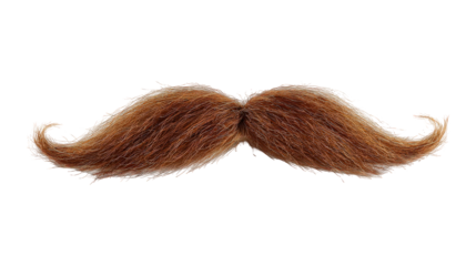 Brown Handlebar Mustache on Transparent Background