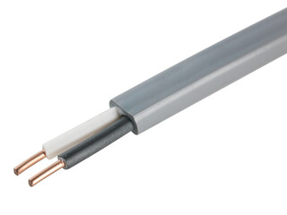 electric cable on white background