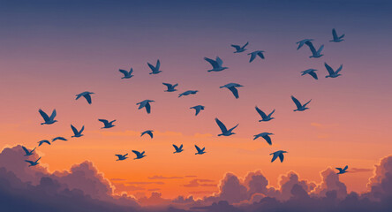 flock of birds flying