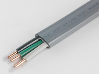 electric cable on white background