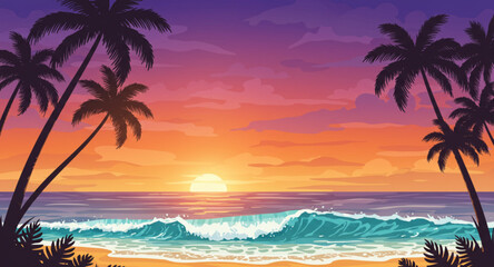 Fototapeta premium sunset on the beach