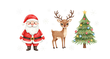santa claus with reindeer