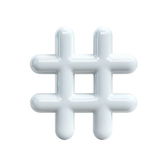 Obraz premium 3D rendered, light gray, hashtag symbol