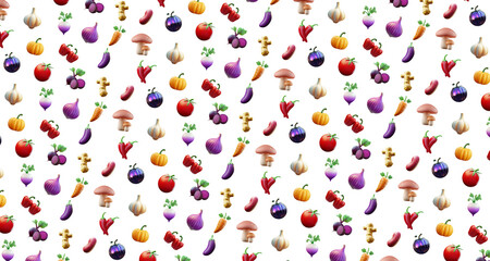 3d vegetable pattern