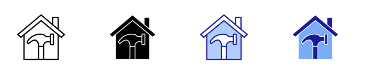 Remodeling  Icon Set Multiple Style Collection