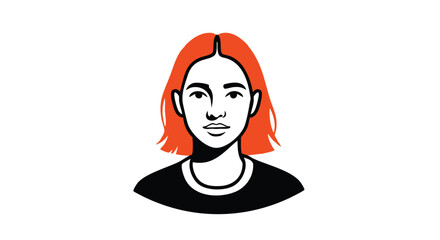 Bold Woman Illustration with Fiery Red Hair and Confident Expression