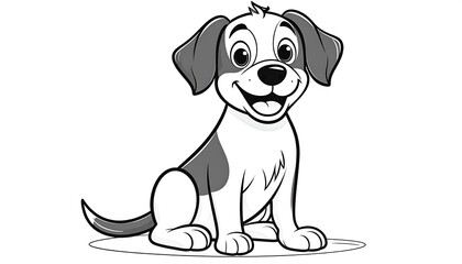 A cheerful cartoon puppy