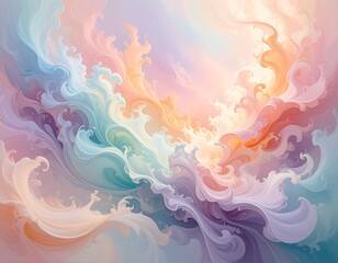 Obraz premium Abstract swirling pastel cloudscape