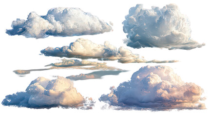 Collection Of Clouds In Different Shades And Shapes