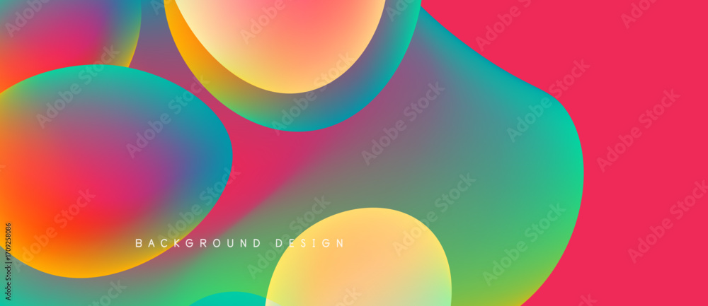 Aufkleber abstract colorful shapes overlap. vibrant gradients create dynamic visual effect. modern design suit