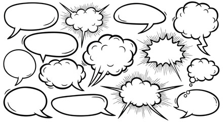 Dynamic comic book speech bubbles for exciting conversations or creative design projects ready for your text © Avoxel
