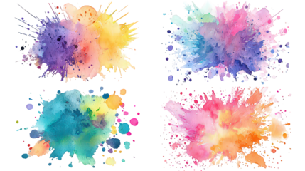 Abstract Watercolor Splatter Paint Splashes