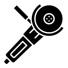 Angle Grinder Tool Icon for Metalworking and Construction