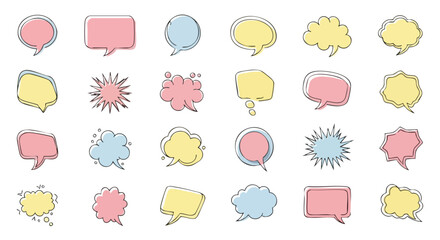 Vibrant comic speech bubbles in pastel colors offer endless creative possibilities for your next project