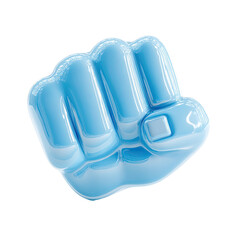 Light blue, glossy, 3D fist graphic (1)