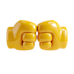 Two stylized, cartoonish, yellow fists facing each other