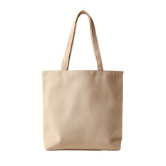 Empty beige canvas tote bag