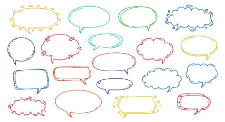 Hand-drawn speech bubbles collection for communication, design, and creative content needs