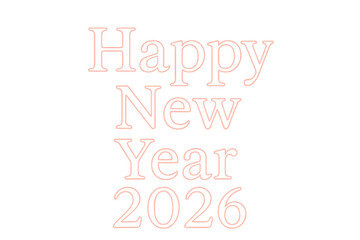 Happy new year 2026 greeting on transparent background