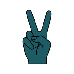 Hand making victory peace sign gesture for success and celebration with two fingers vector