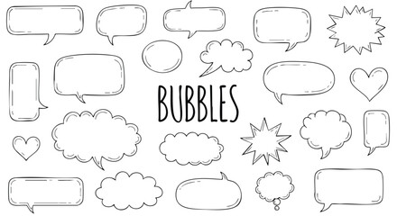 Communicate your ideas with these hand-drawn speech bubbles for graphic design and web projects now